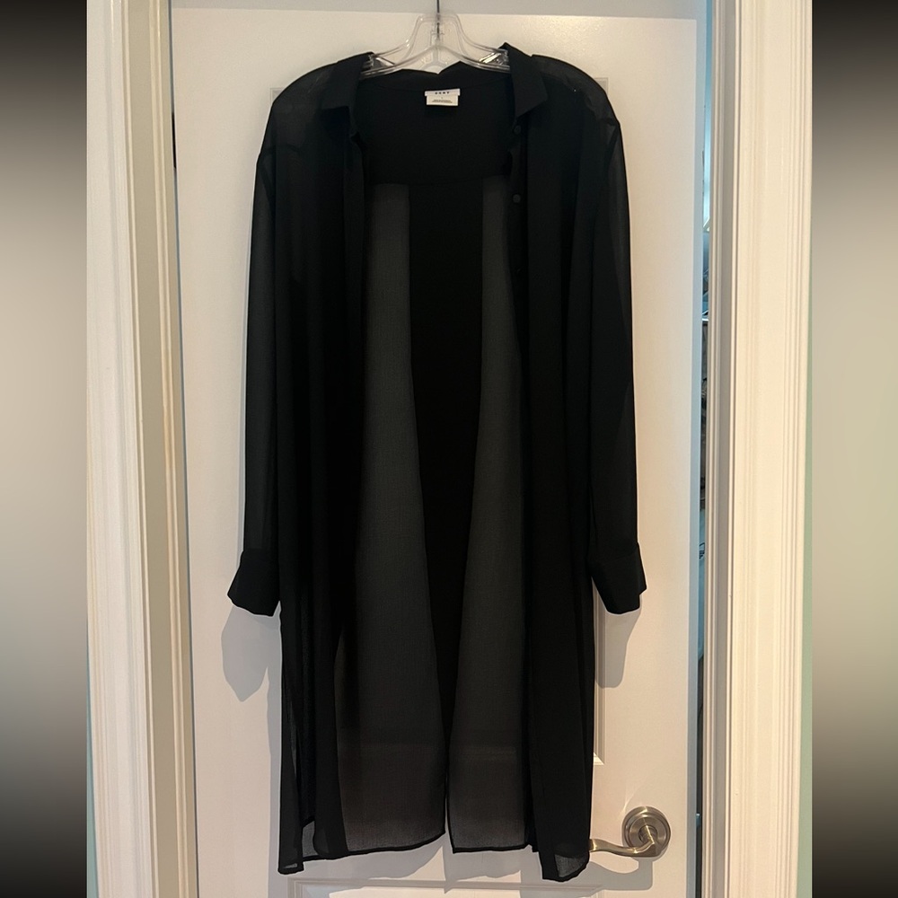 DKNY Long Sheer Button Up